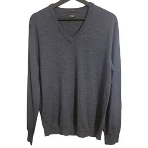 J Crew Gray Merino Wool Slim Fit Pullover Sweater